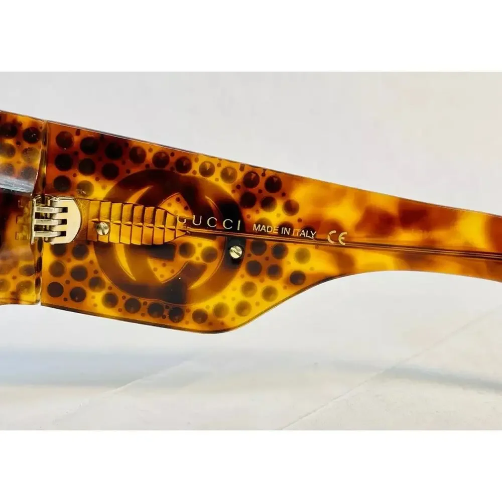 GUCCI AUTHENTIC HOLLYWOOD FOREVER 0144 Brown Gold Crystal Sunglasses GG0144S 003 - Picture 11 of 11